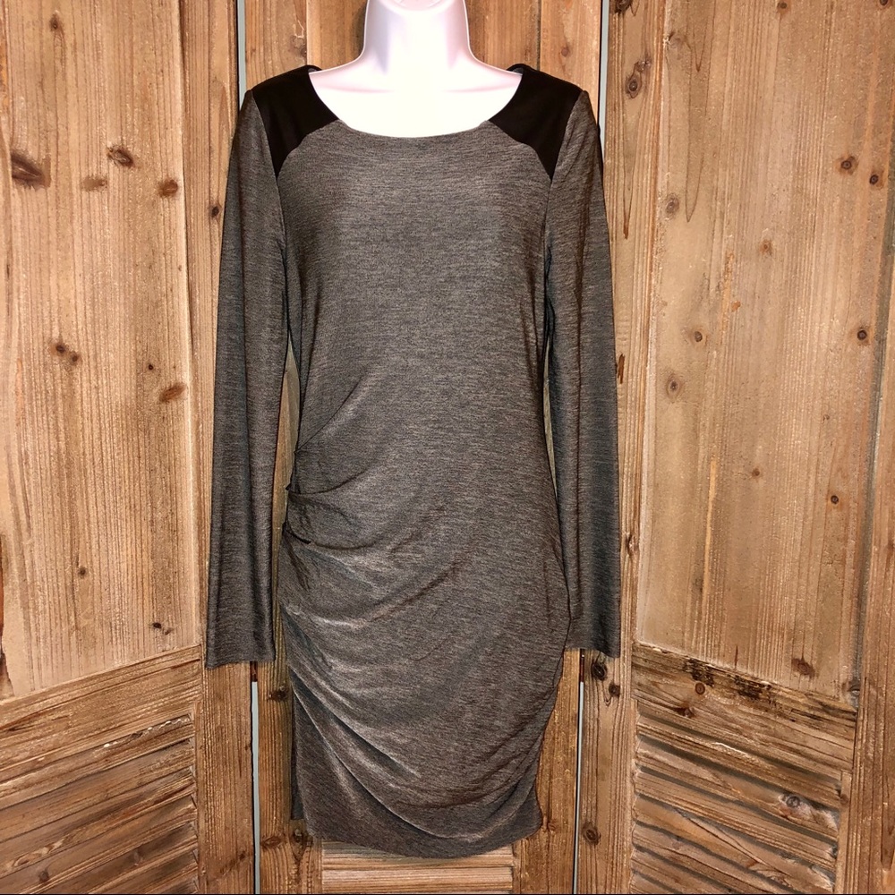 Guess long sleeved dress. Black & pewter. Medium